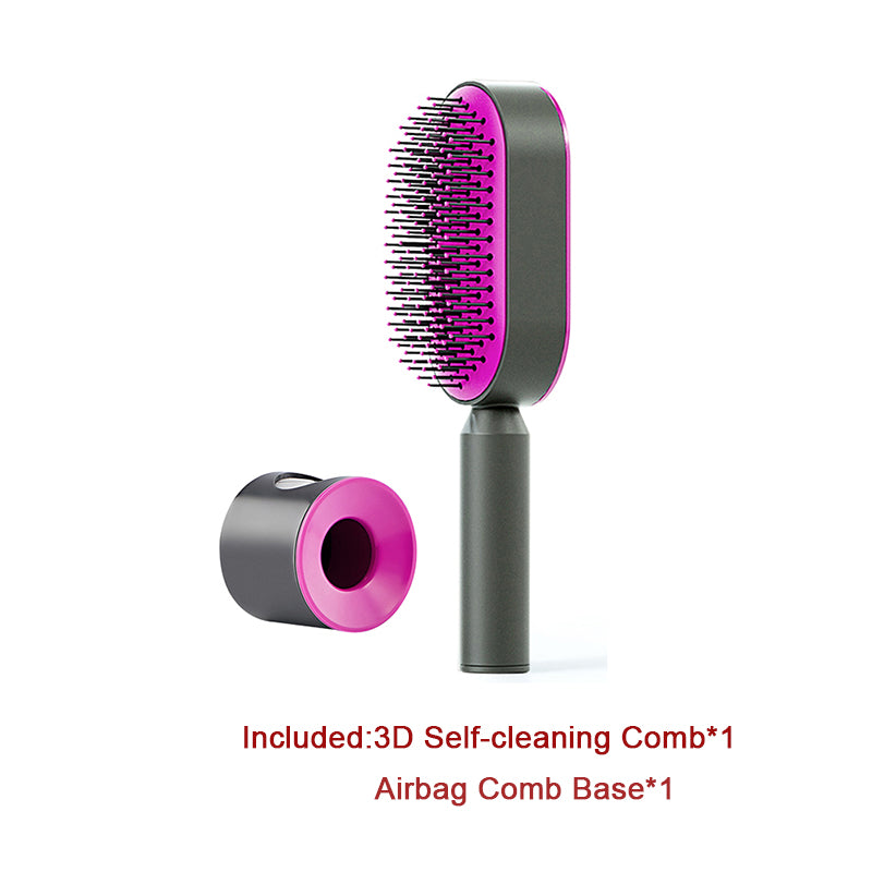 Professional Self-Cleaning Hair Brush - Certified Premium Scalp Massage & Detangling System