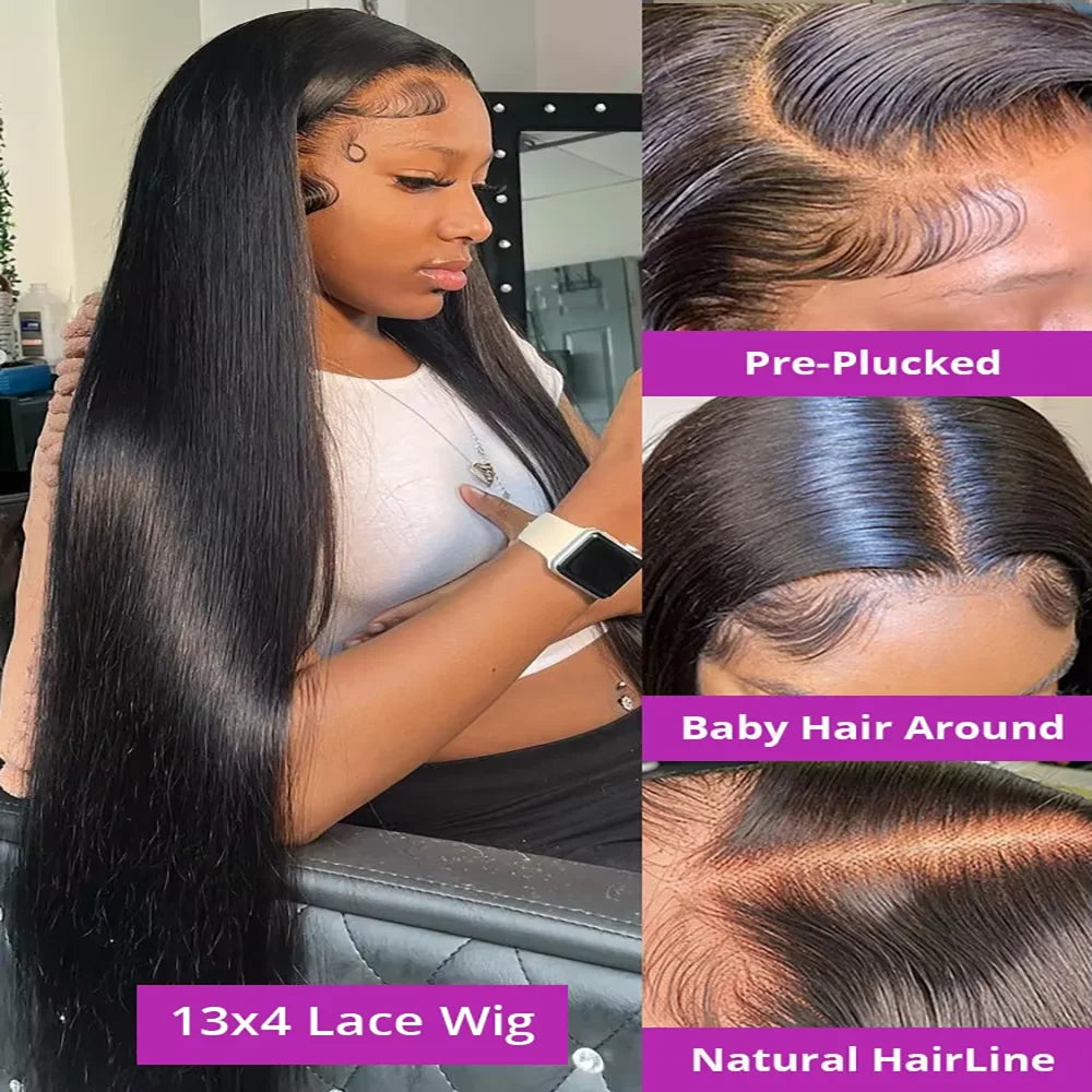 46 Inch 220 Density Silky Straight 13x6 HD Lace Frontal Wigs For Women 13x4 Brazilian Remy Hair Wigs Human Hair Wigs Natural