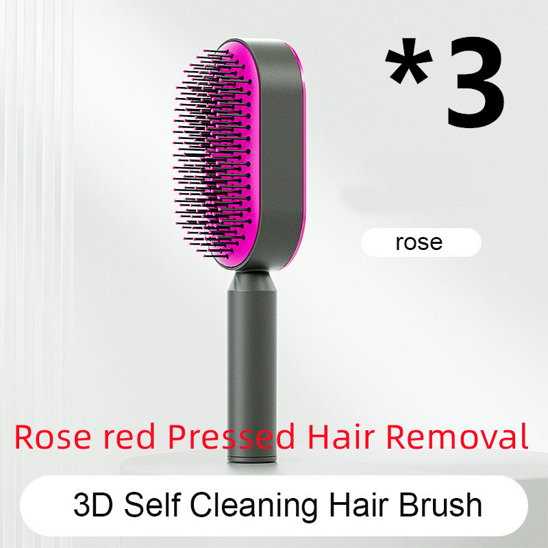 Professional Self-Cleaning Hair Brush - Certified Premium Scalp Massage & Detangling System