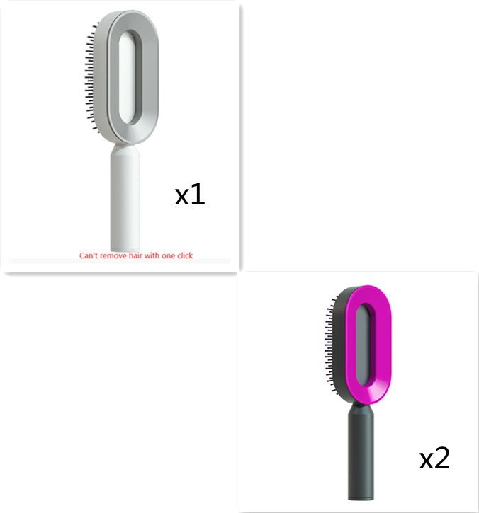 Professional Self-Cleaning Hair Brush - Certified Premium Scalp Massage & Detangling System