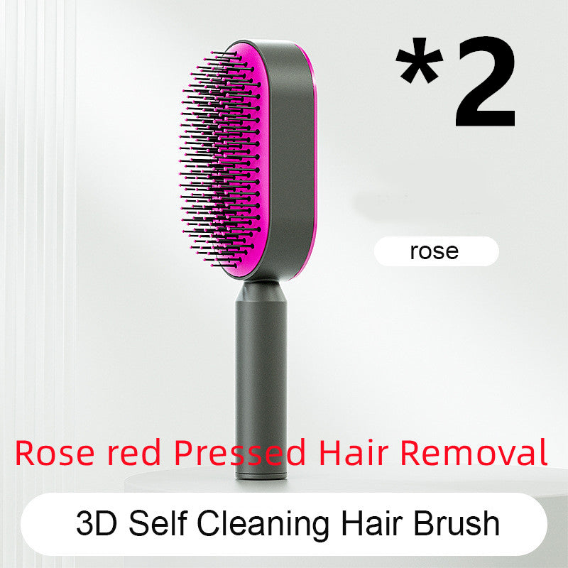 Professional Self-Cleaning Hair Brush - Certified Premium Scalp Massage & Detangling System