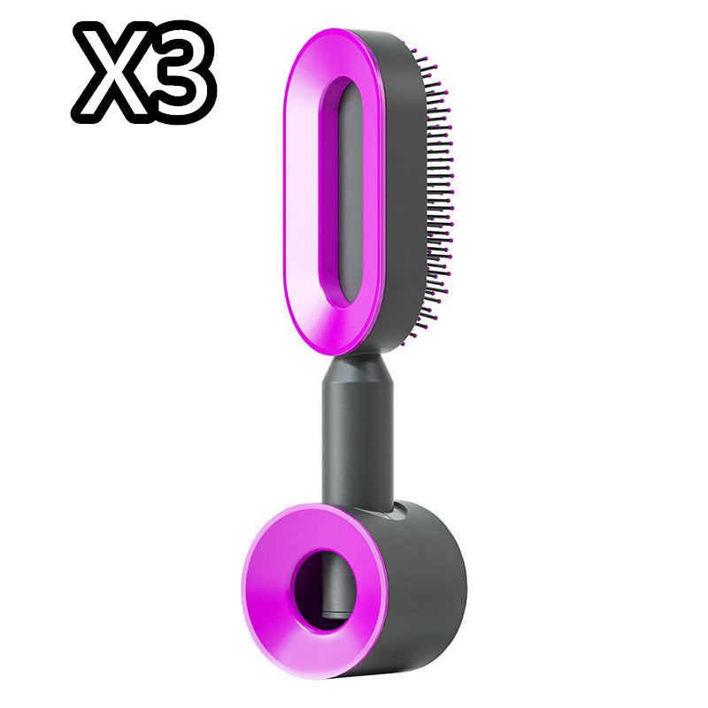 Professional Self-Cleaning Hair Brush - Certified Premium Scalp Massage & Detangling System
