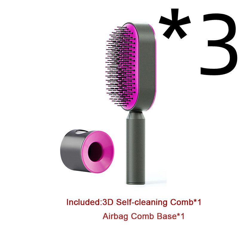 Professional Self-Cleaning Hair Brush - Certified Premium Scalp Massage & Detangling System