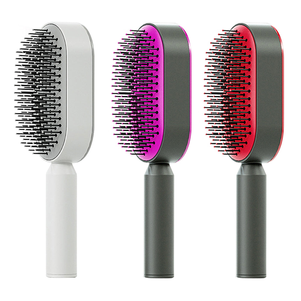 Professional Self-Cleaning Hair Brush - Certified Premium Scalp Massage & Detangling System