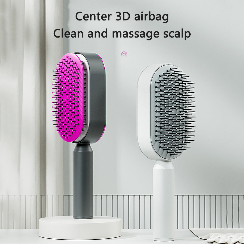 Professional Self-Cleaning Hair Brush - Certified Premium Scalp Massage & Detangling System