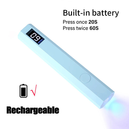 YIKOOLIN Mini 3W UV/LED Light for Nails With LED Display Small