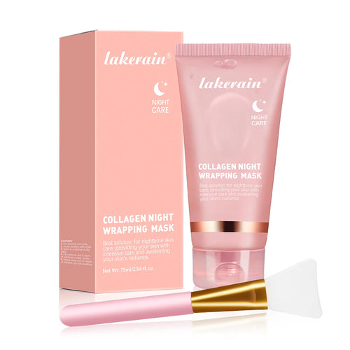 Collagen Facial Mask And Brush Set Rejuvenates Moisturizes Brightens