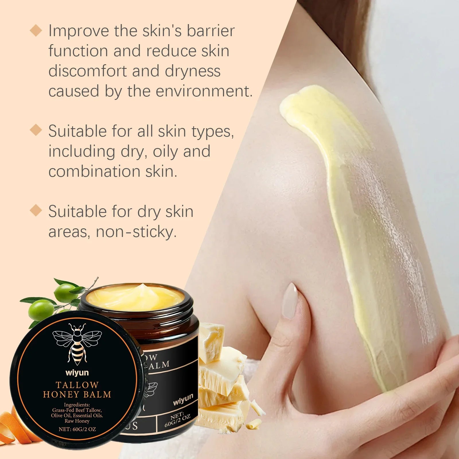 Beef Tallow Face Cream Improves Loose Skin Lasting Moisturizing