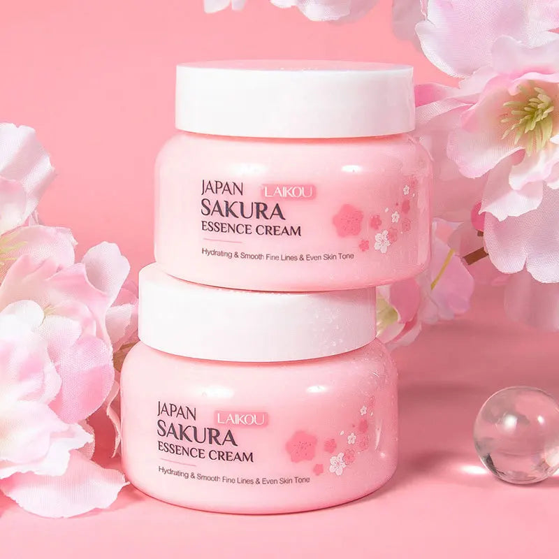 2pcs LAIKOU Japan Sakura Essence Face Cream Cherry Blossom Smoothing