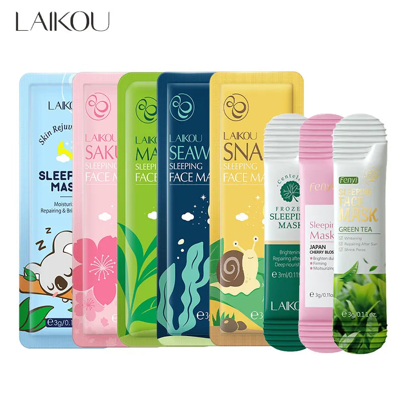 8pcs LAIKOU Moisturizing Facial Mask Anti Wrinkle Hydrating Sleeping