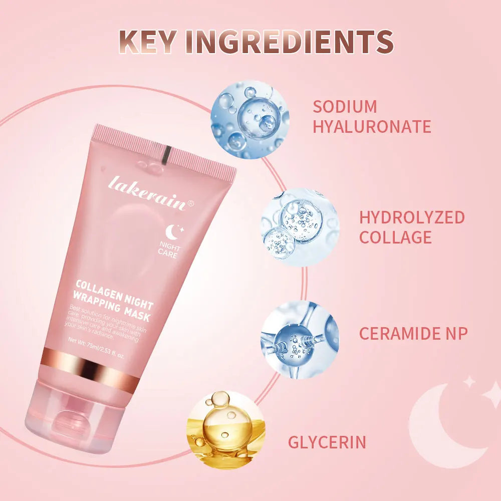 Collagen Facial Mask And Brush Set Rejuvenates Moisturizes Brightens