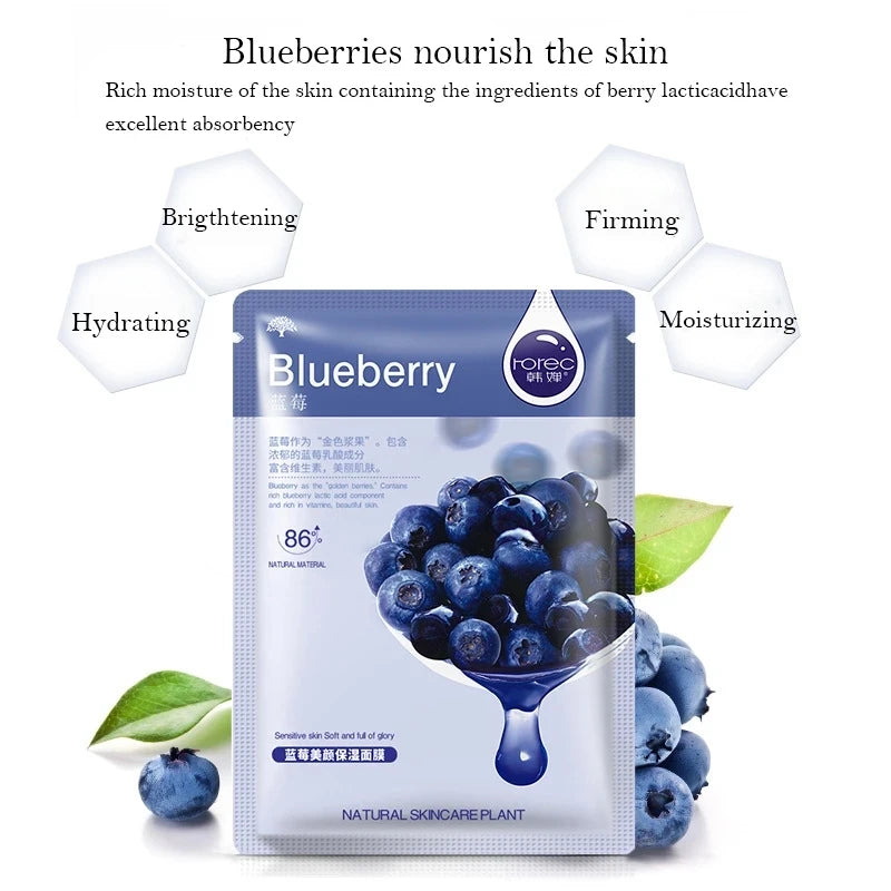 30pcs Natural Plant Facial Mask Moisturizing Oil Control Anti-Aging