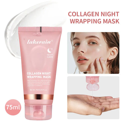 Collagen Facial Mask And Brush Set Rejuvenates Moisturizes Brightens