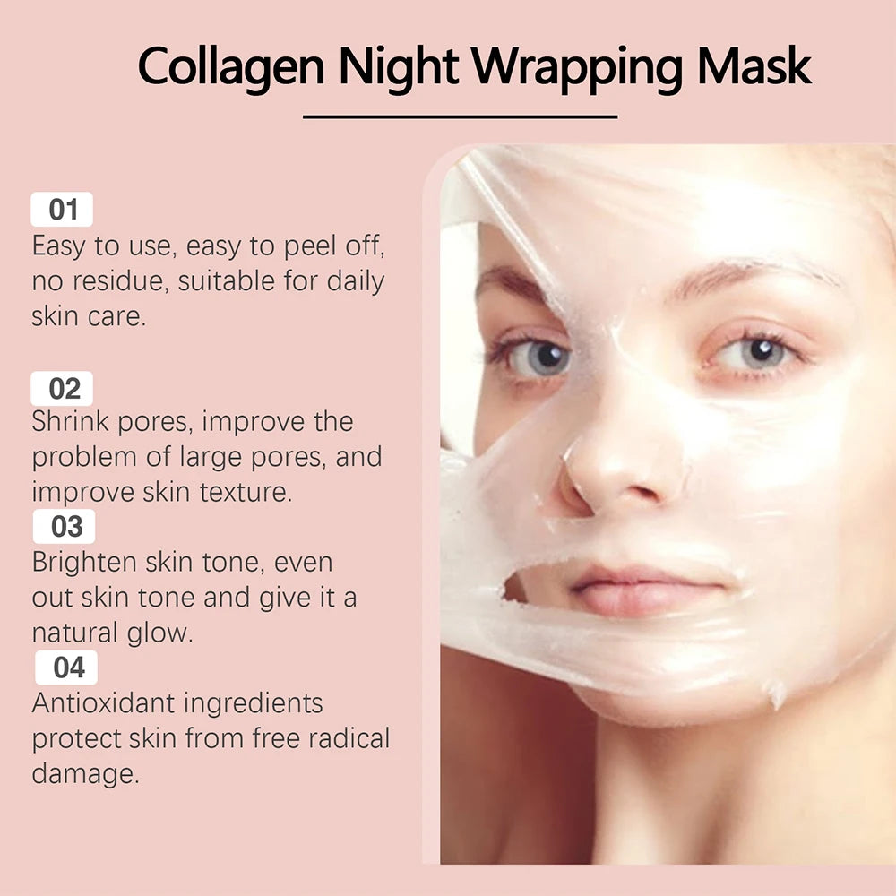 75g Collagen Night Wrapping Peel Off Mask Facial Moisturizing Brighten