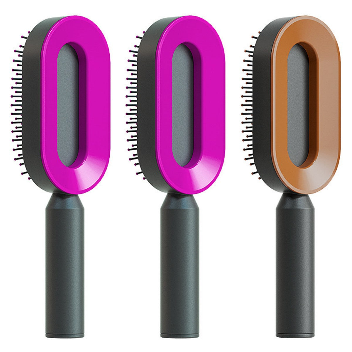 Professional Self-Cleaning Hair Brush - Certified Premium Scalp Massage & Detangling System