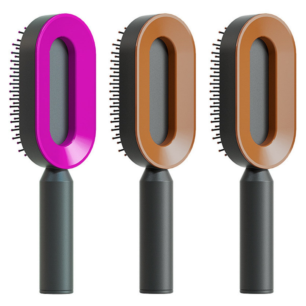 Professional Self-Cleaning Hair Brush - Certified Premium Scalp Massage & Detangling System