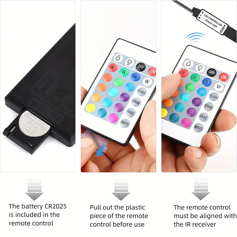 1-20M 5V LED Strip Lights RGB 5050 Tv lights backlighting，Led Strip Lighting Music Sync, Color Changing for Party Home