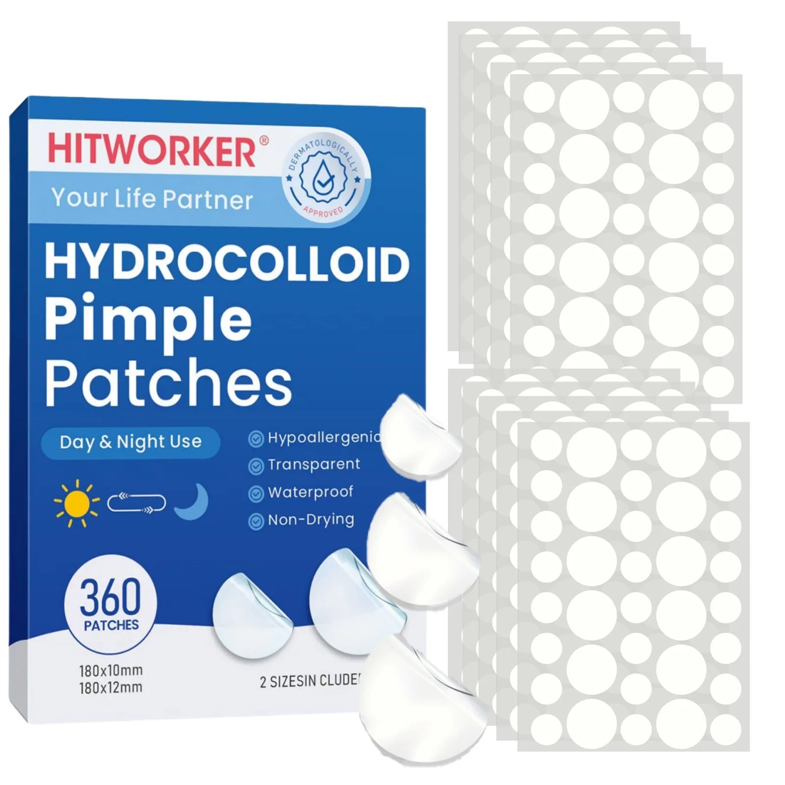 360-Piece Acne Patches with Tea Tree Oil - Fragrance-Free, Suitable for All Skin Types, Covers Blemishes & Deep Cleansing